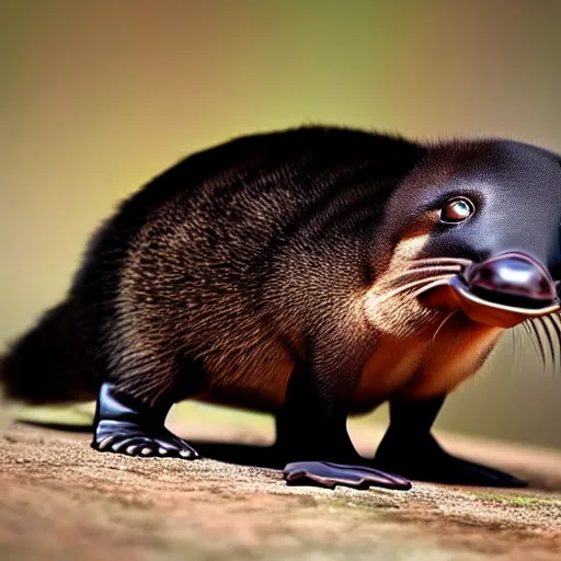 Prompt: a platypus - cat - hybrid with a beak, animal photography, wildlife photo, award winning