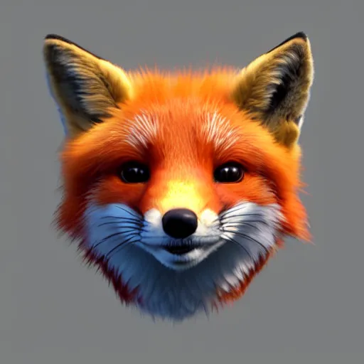 Image similar to portrait of the cutest red fox ever, fluffy, photorealistic, soft lighting, unreal engine