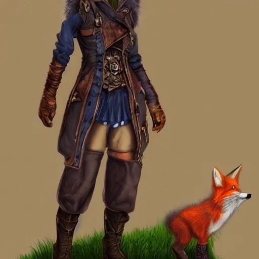 Prompt: wizard with fox themed clothing, highly detailed, 4 k, hdr, award winning, by kawacy, artstation