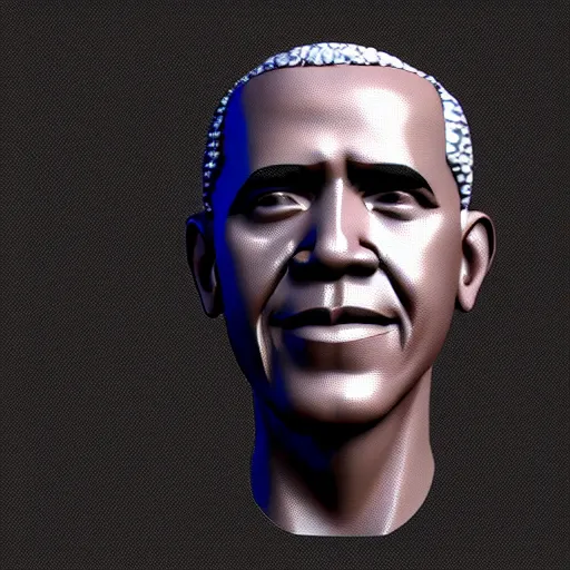 Image similar to 3d cube with a texture of obama, 4k, hd, white background, maya, blender