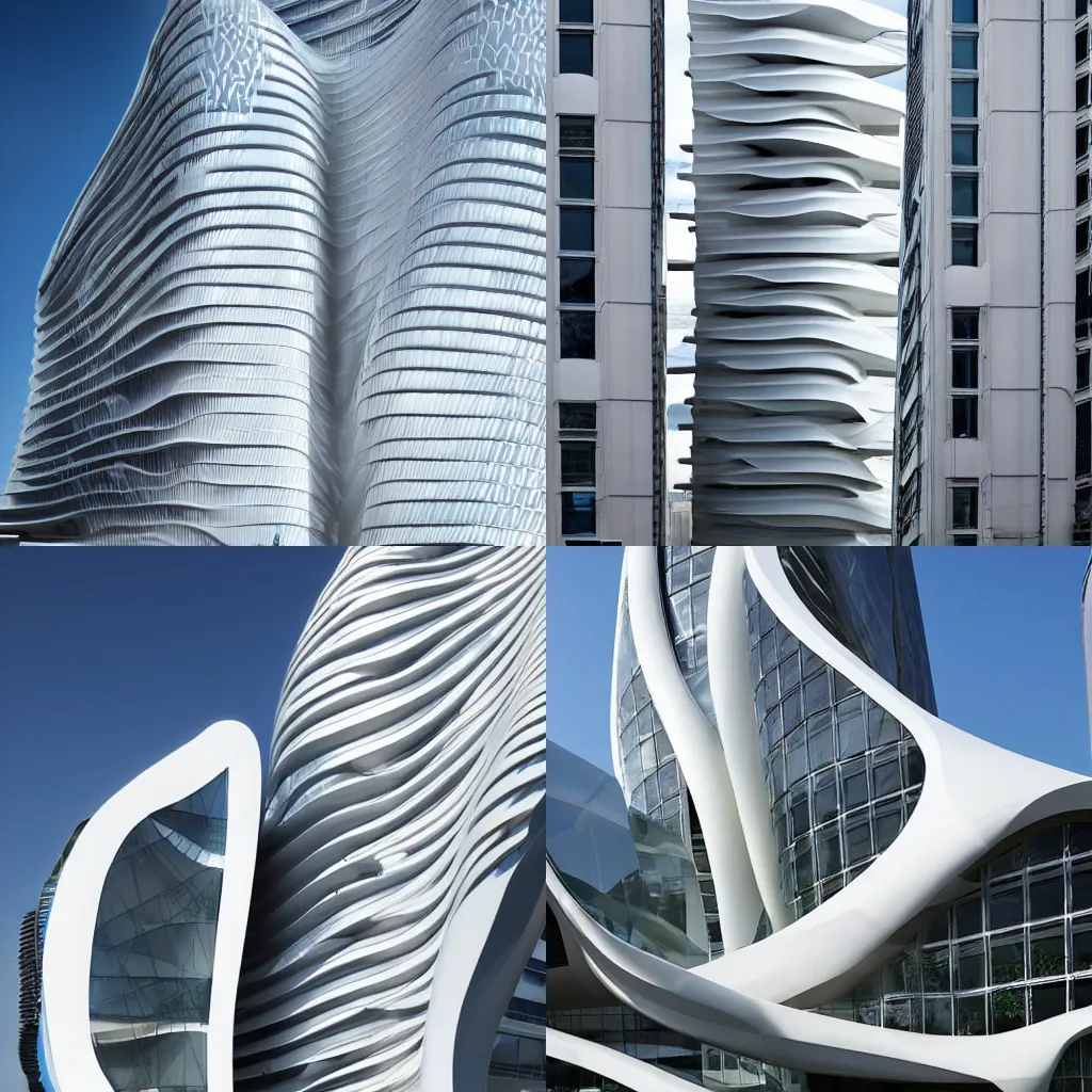 Prompt: a building by zaha hadid