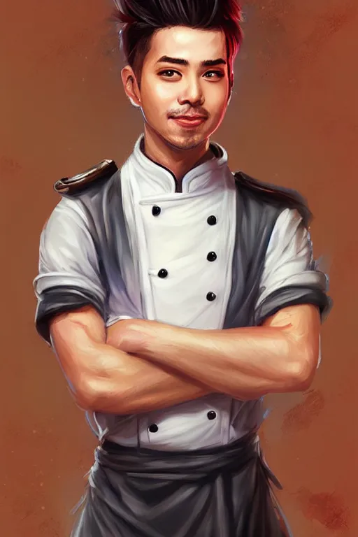 Prompt: a highly detailed portrait of a male french chef by ross tran rossdraws