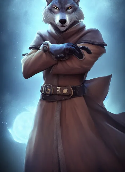 Prompt: close up character portrait icon of the anthro anthropomorphic of the male anthropomorphic wolf fursona wearing jedi robes. leather gloves. character design by charlie bowater, ross tran, artgerm, and makoto shinkai, detailed, soft lighting, rendered in octane