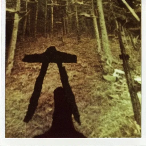 Prompt: Blair witch occult sacrifice real Polaroid photo