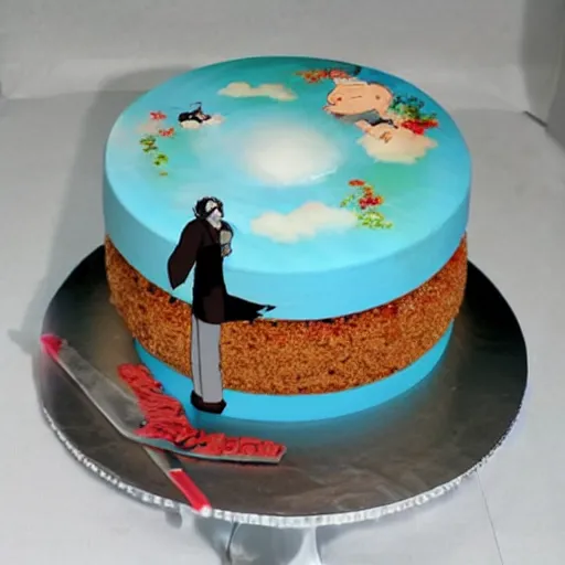 Prompt: a cake by hayao miyazaki