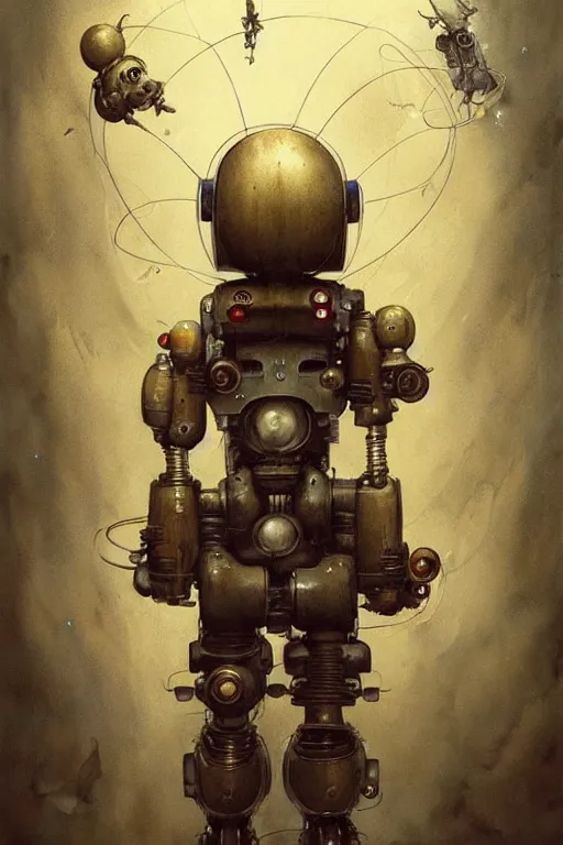 Image similar to kid robot toy design | esoteric symbolism | jean - baptiste monge, esao andrews, bastien lecouffe - deharme, tim jacobus, ken currie | ultra - detailed realism, soft cinematic lighting, hi - fructose, artstation, high - quality, ink watercolors wes anderson poster art