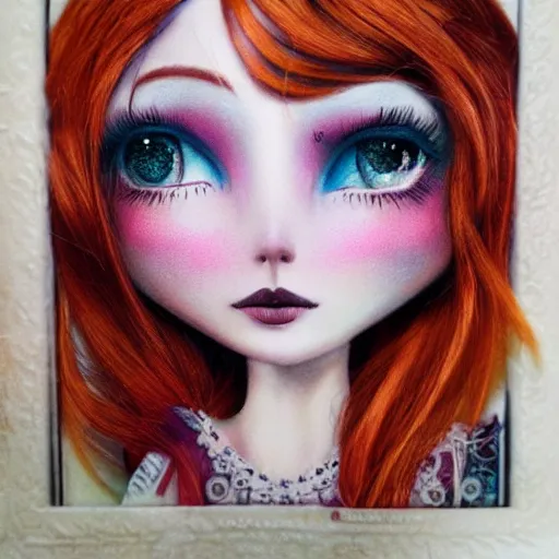 Prompt: beautiful redhead woman, inspired by jasmine becket - griffith, closeup