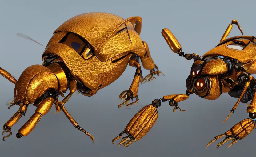 Image similar to insect robot, hyperdetailed, artstation, cgsociety, golden hour 8 k