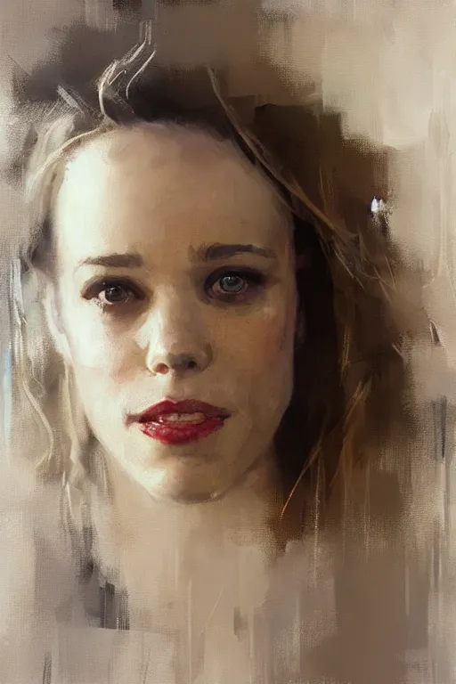 Image similar to A painting of Rachel McAdams, by Jeremy Mann