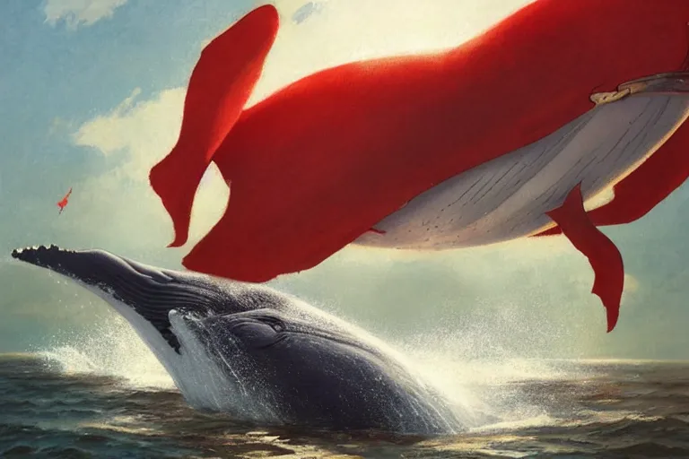 Prompt: a whale who loves patrick mahomes by greg rutkowski, rossdraws, gil elvgren, enoch bolles, anime, very coherent