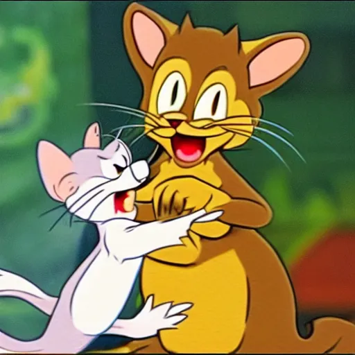 Prompt: Tom and jerry as real character