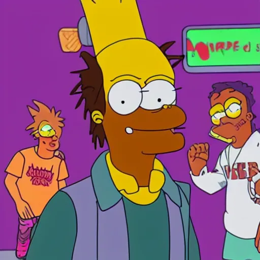 Prompt: juice wrld in the Simpson