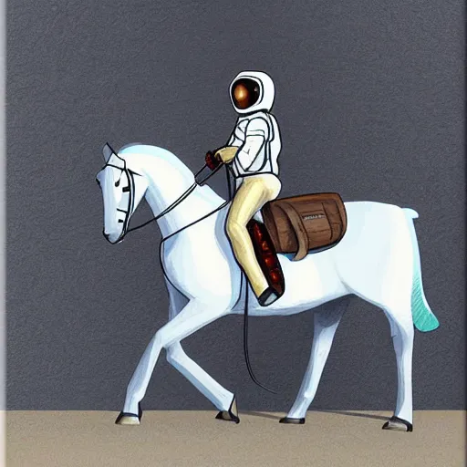 Image similar to An astronaut riding a horse in a photorealistic style