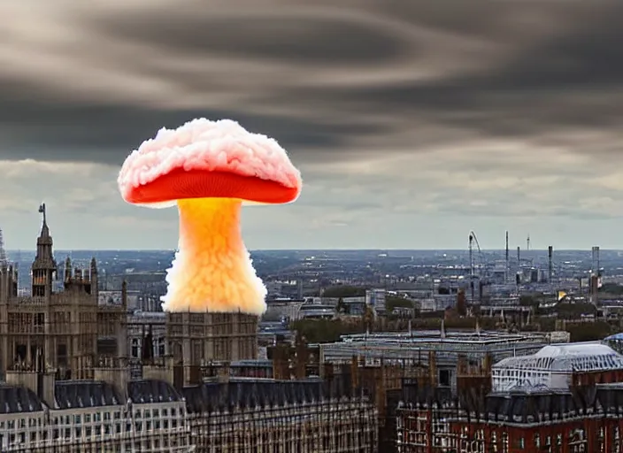 Image similar to nuclear mushroom cloud over london