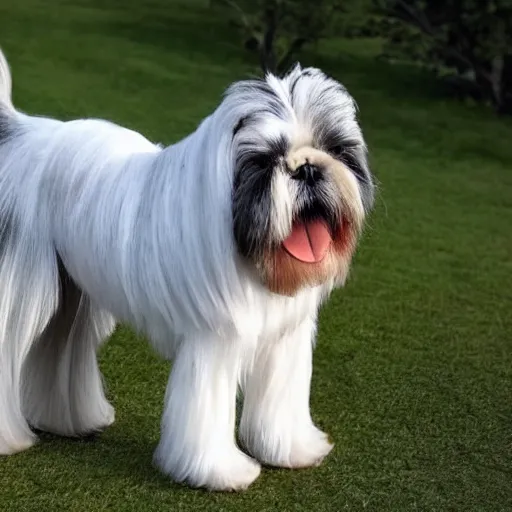 Image similar to an horse shi tzu dog hybrid