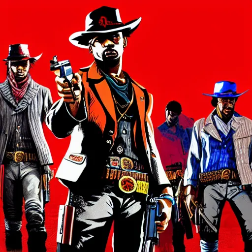 Image similar to Playboi Carti in red dead redemption 2 4K quality Digital art