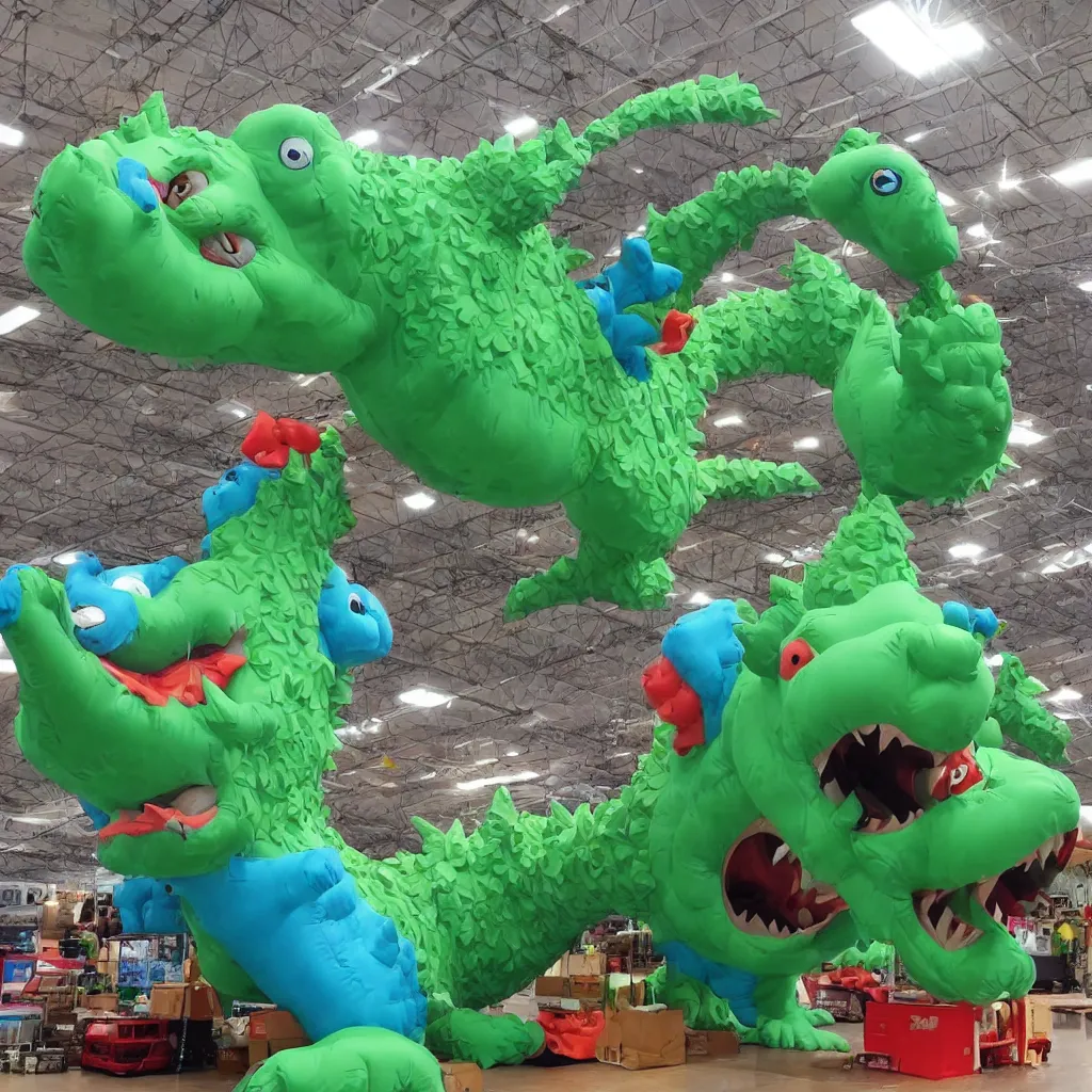 Image similar to wacky inflatable godzilla