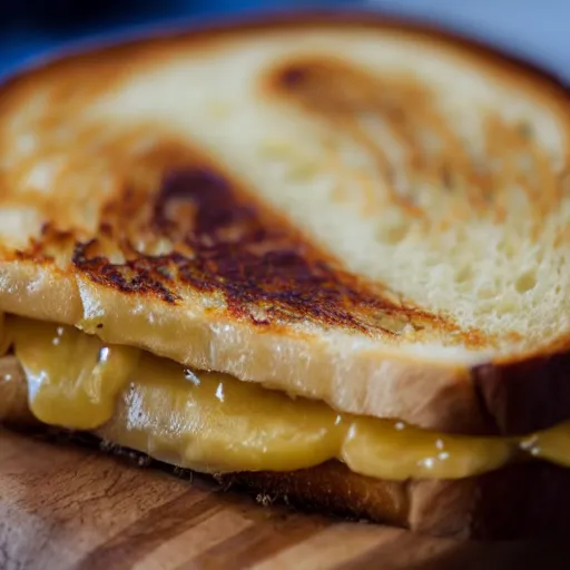 Image similar to a 5 0 mm macro shot of a banana and bean grilled cheese sandwich