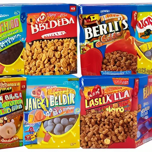 Image similar to jim belushi cereal box for little lardos