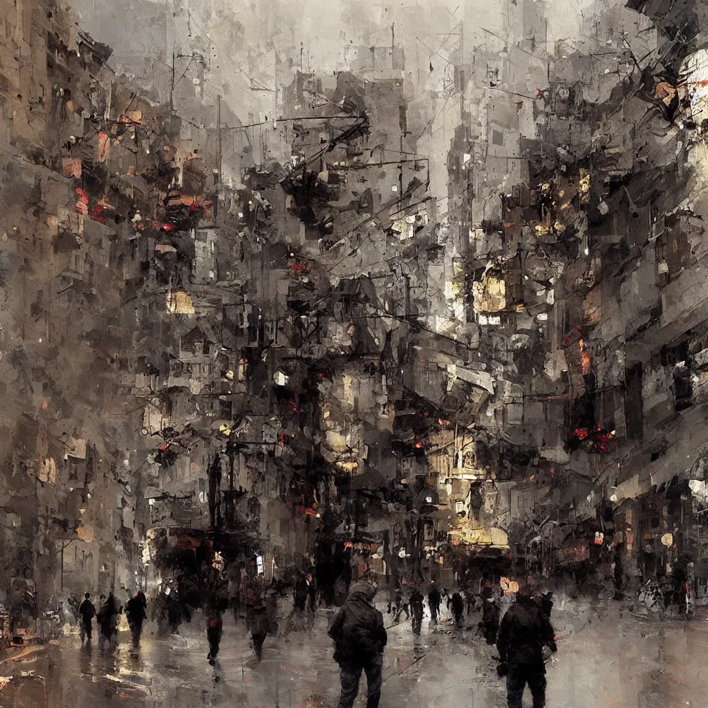 Image similar to tbilisi painted by jeremy mann