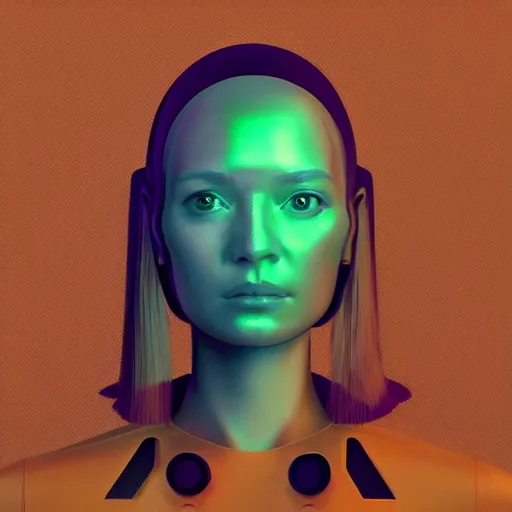 Image similar to a portrait of a female android by beeple