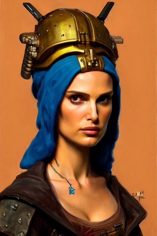 Image similar to character portrait cyberpunk warhammer 4 0 k, natalie portman as the girl with the pearl earring character design, painting by gaston bussiere, katsuya terada, frank frazetta, tom of finland, trending on artstation