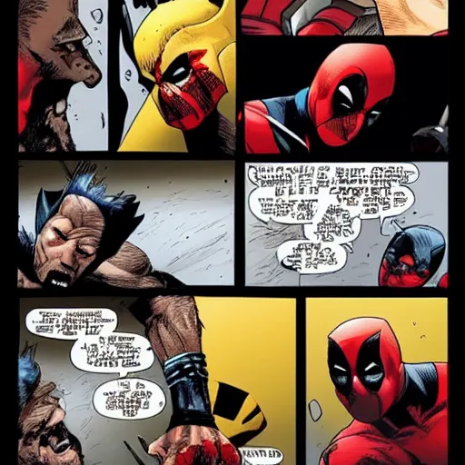 Image similar to dead pool fighting wolverine