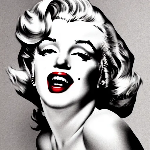 Image similar to monochrome marilyn monroe portrait, colorized