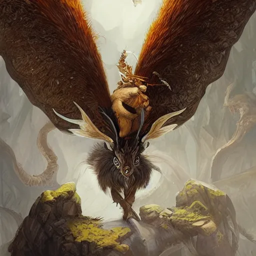 Image similar to Wolpertinger, D&D, fantasy, highly detailed, digital painting, trending on artstation, concept art, sharp focus, illustration, art by artgerm and greg rutkowski and magali villeneuve and Anders Zorn