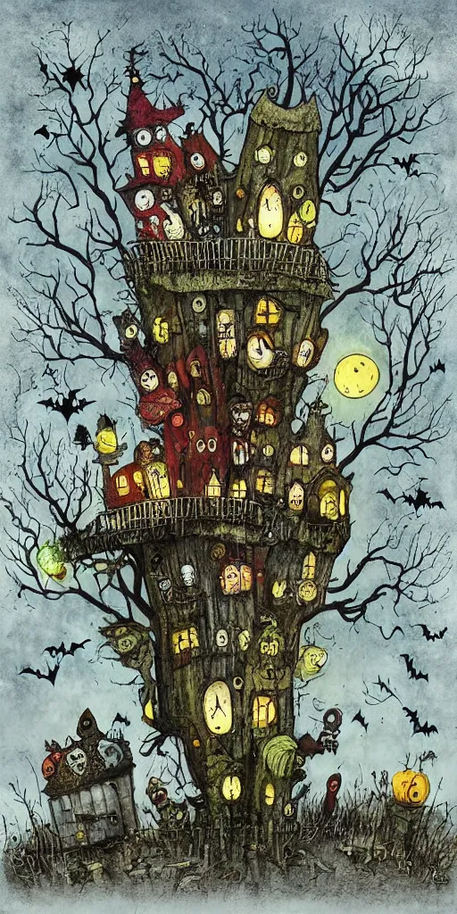 Image similar to a halloween scene by alexander jansson