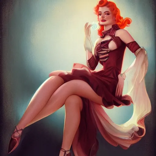 Prompt: a retro pinup by charlie bowater and anna dittmann and olivia de berardinis.