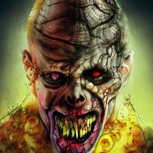 Image similar to gluttony of the seven deadly sins, horrific, scary, concept art, nft, hdr