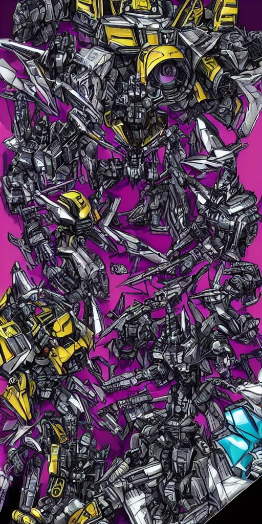 Image similar to decepticon and autobots battle tribal tattoo, transformers, skywrap, soundwave, star scream, blitzwing, sunstreaker, sideswipe, intricate, cybertron, cyber punk, lazer blast, sharp, high detailed, high contrast, 1 st winner, trending, polkadot!!! grunge!!! purple!! black!! red!!