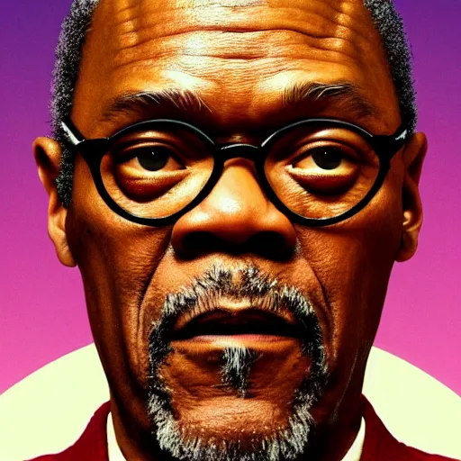 Image similar to film by wes anderson, the grand budapest hotel style, pulp fiction movie, highly detailed, photorealistic, full - body, samuel l jackson posing in cafe, perfect symmetrical eyes, 8 k resolution, digital art, hyper realistic