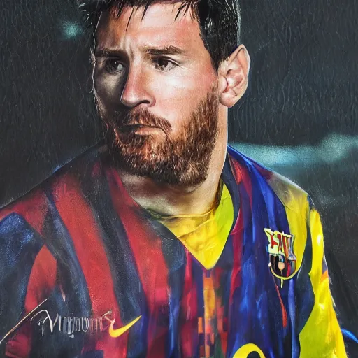 Prompt: a portrait of Lionel Messi, Photo, studio lighting, realistic