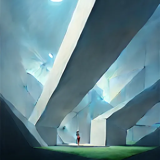 Image similar to architectural dream by peter eisenman in the style of peter mohrbacher