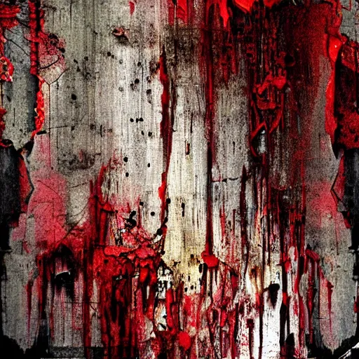 Image similar to abstract horror art, deep bleeding decaying colors!