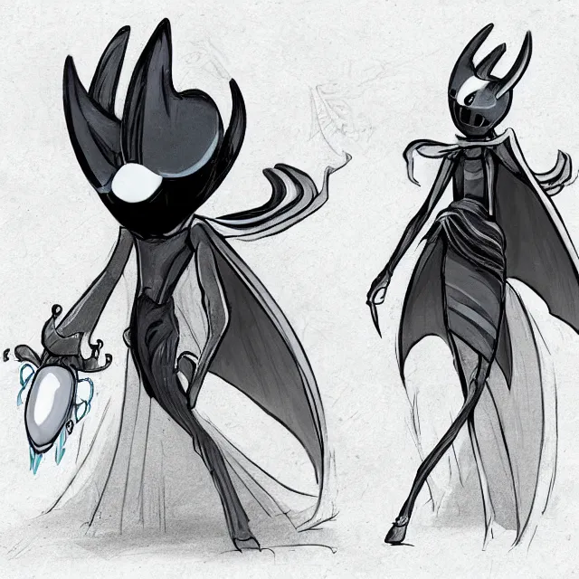 Image similar to hollow knight character design by ari gibson