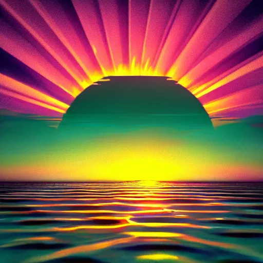 Prompt: vaporwave sunset
