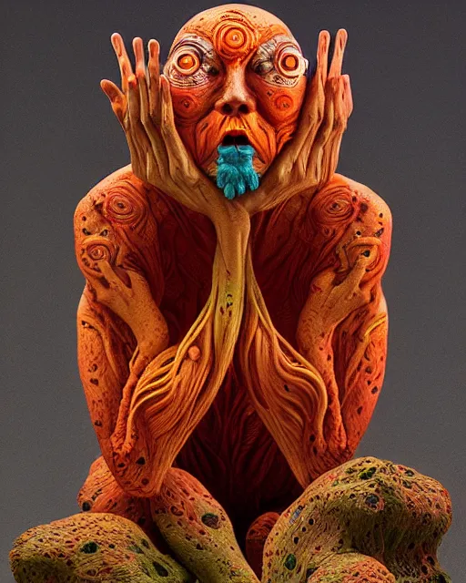 Prompt: Zdzisław Beksiński as a Pixar figurine, vibrant, hyperrealistic, Maximalism, mystical, ornate, Intricate