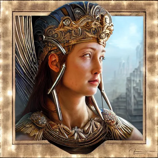 Prompt: hyperrealistic mixed media painting of beautiful goddess Athena, stunning 3d render inspired art by P. Craig Russell and Barry Windsor-Smith, perfect facial symmetry, dim volumetric lighting, 8k octane beautifully detailed render, post-processing, portrait, extremely hyper-detailed, intricate, epic composition, brown eyes, cinematic lighting, masterpiece, trending on artstation, very very detailed, masterpiece, stunning