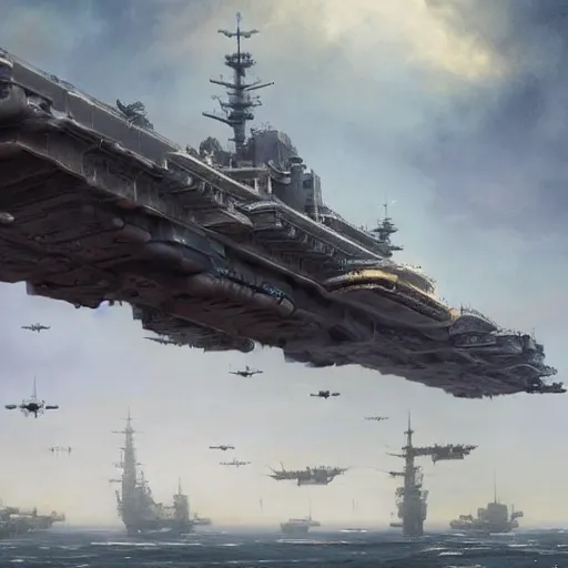 A massive flying steampunk aircraft carrier, Magic the | Stable ...