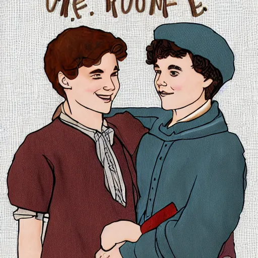 Prompt: Gilbert Blythe from anne with an e as college students, digital art