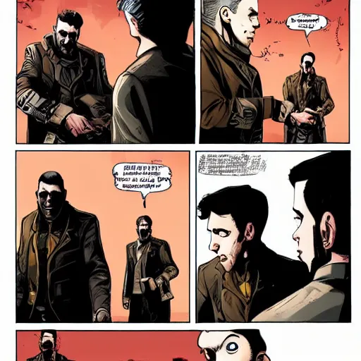 Prompt: preacher comic in the style of dishonored 2