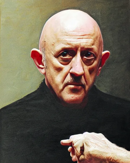 Image similar to jonathan banks as mike ehrmantraut, cinematic lighting, renaissance portrait, oil painting