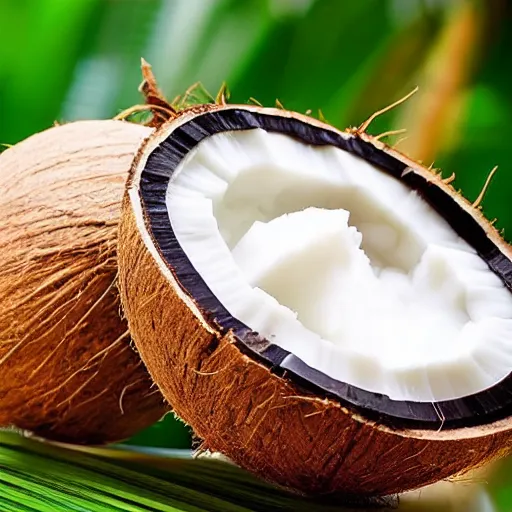 Prompt: very tempting image of coconut make every people look this image want to drink it