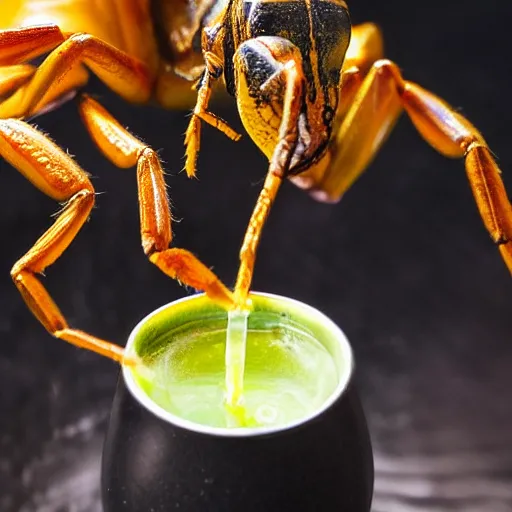 Image similar to scorpion drinking mate