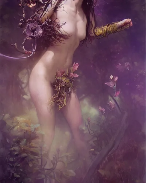 Image similar to dryad, stern like athena, a singer, portrait, magic the gathering art, studio lighting by jessica rossier and brian froud and gaston bussiere