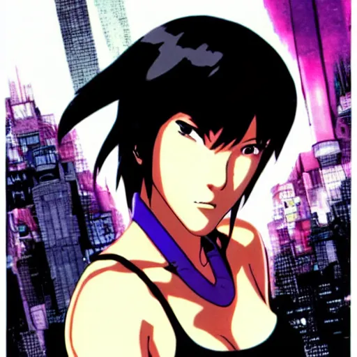 Prompt: Ghost in the Shell, GitS, perfect face, Asian face, ! Motoko Kusanagi !, film, adaptation, style anime, by Masamune Shirow