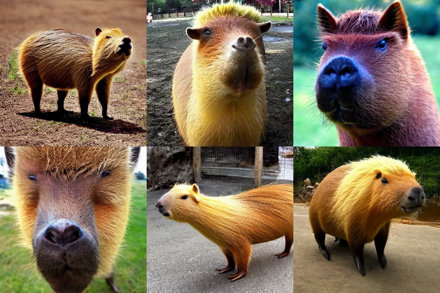 Prompt: capybara in the super saiyan hair